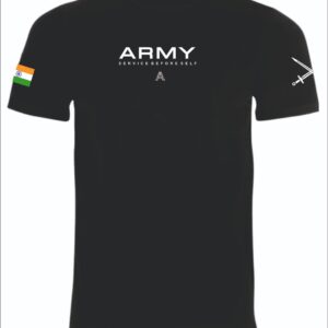 Army Printed T-Shirt Black “Service Before Self” for Army Personnel