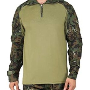Army Combat T-Shirt Olive with Camouflage Sleeves for Army Personnel