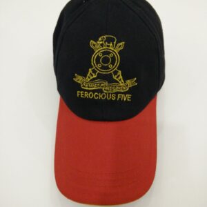 Black & Red Military Cap with Ferocious Five Armoured Regiment Embroidery