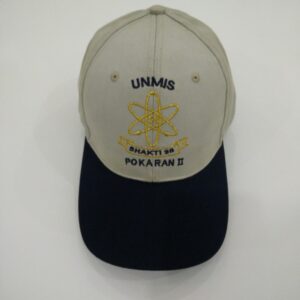 Premium UNMIS Shakti 98 Embroidered Cap (Beige & Black)