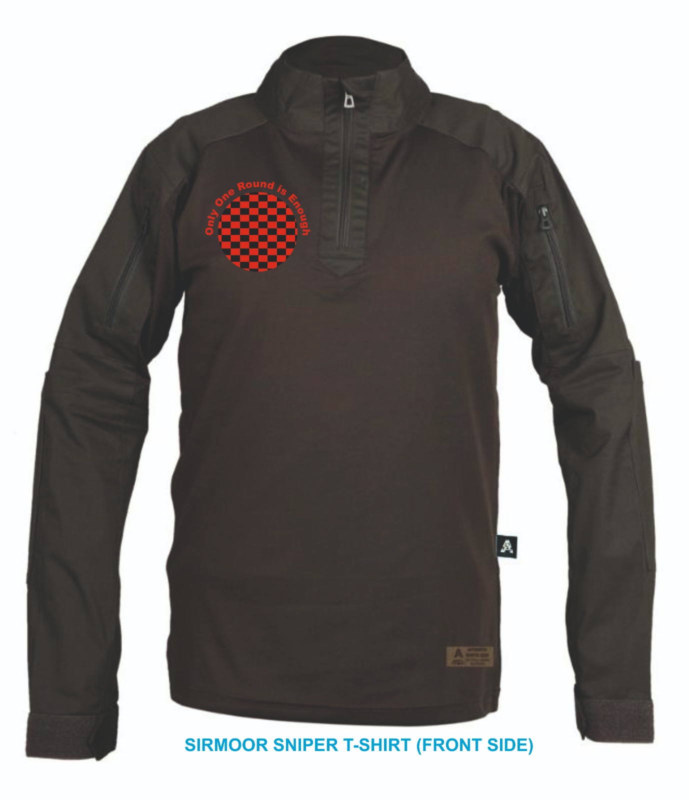 Army Sirmoor Sniper T-Shirt Dark Brown with Front Logo and Back Print for Army Personnel