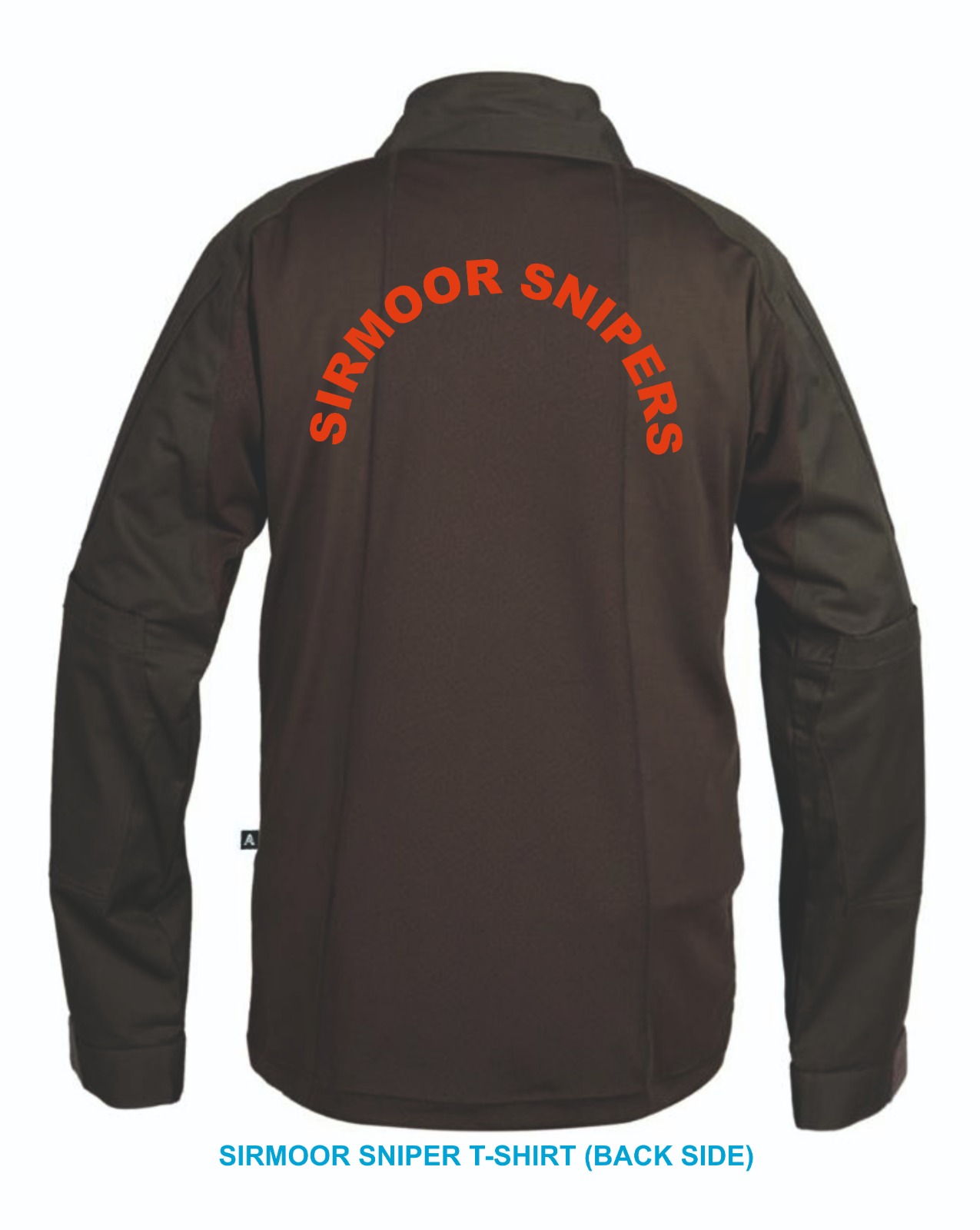Army Sirmoor Sniper T-Shirt Dark Brown with Front Logo and Back Print for Army Personnel - Image 2
