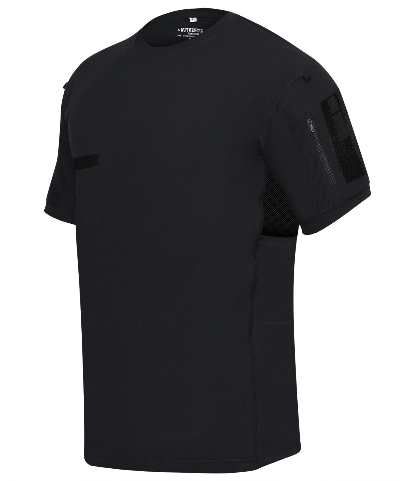 Men's Elite Tactical Combat T-Shirt with Utility Pockets – Stealth Black - Image 5