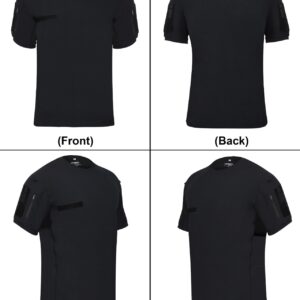 Men's Elite Tactical Combat T-Shirt with Utility Pockets – Stealth Black