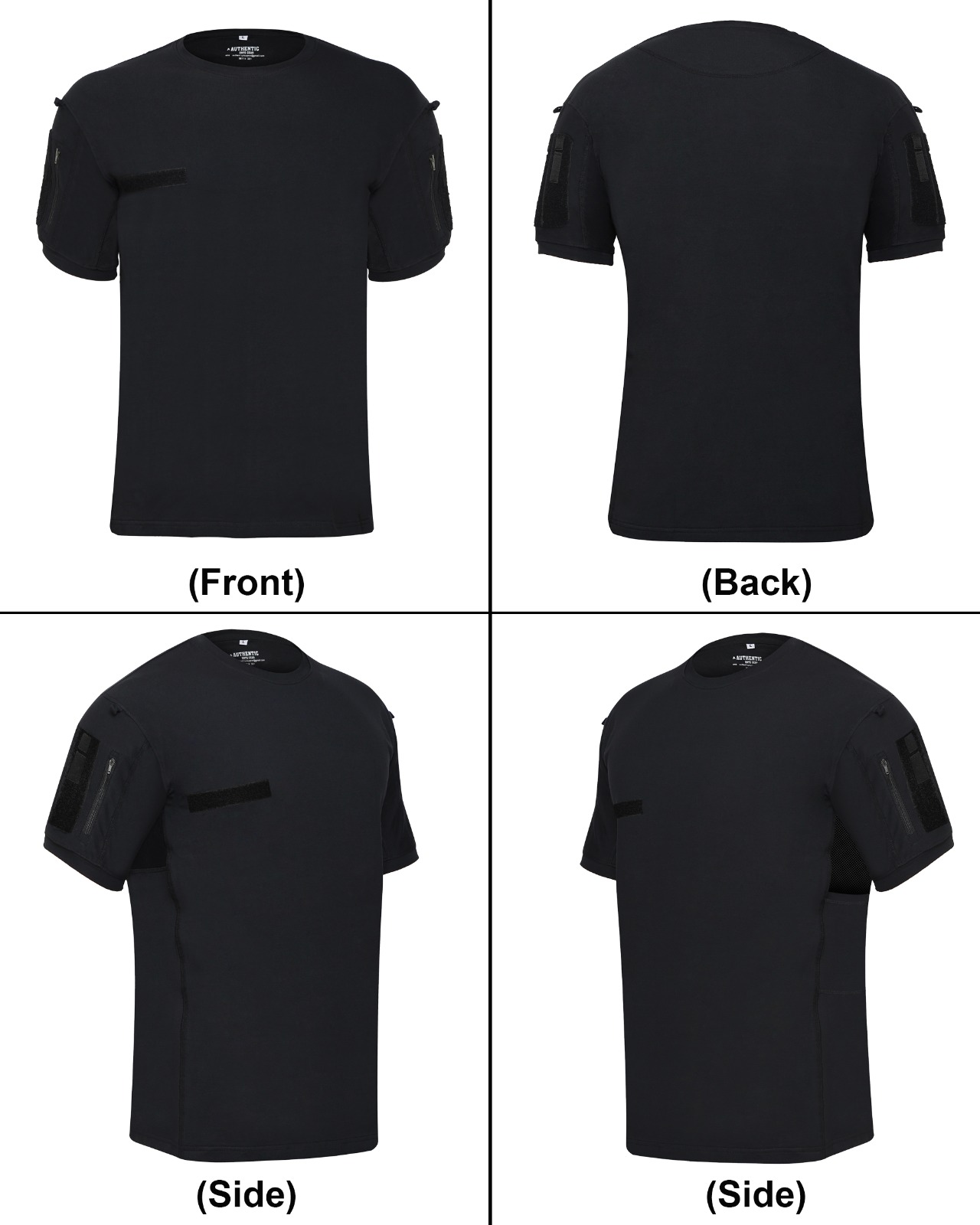 Men's Elite Tactical Combat T-Shirt with Utility Pockets – Stealth Black