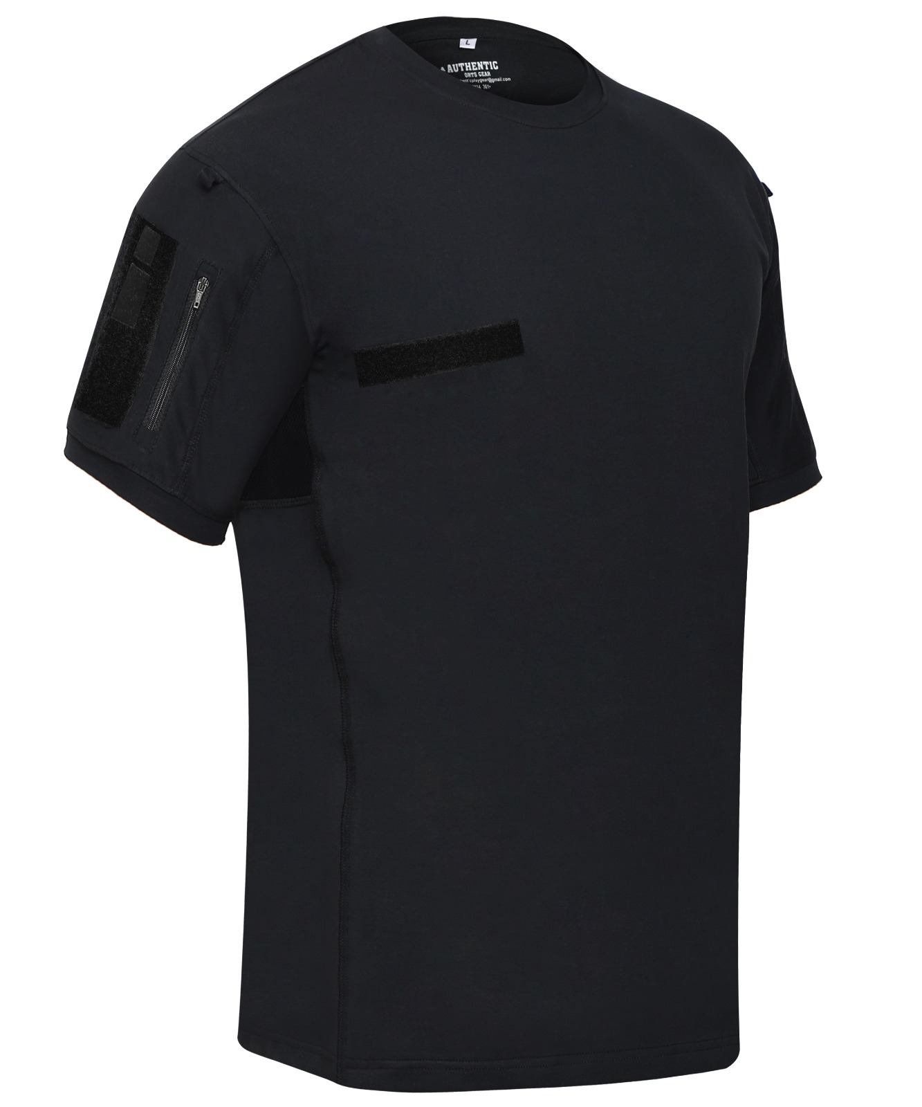 Men's Elite Tactical Combat T-Shirt with Utility Pockets – Stealth Black - Image 4