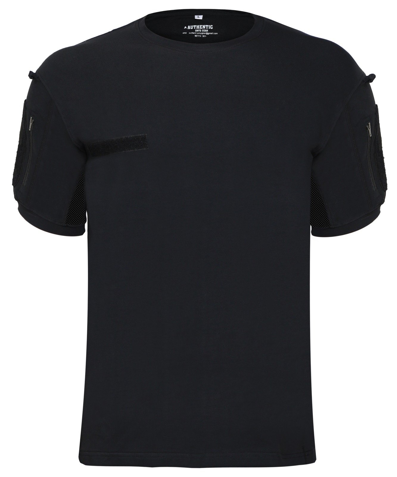 Men's Elite Tactical Combat T-Shirt with Utility Pockets – Stealth Black - Image 2