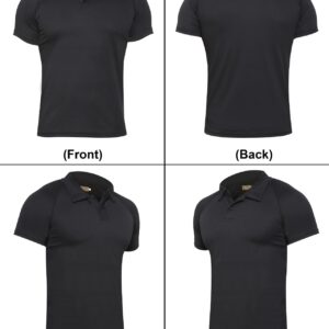 Men's Tactical Raglan Performance Polo T-Shirt – Stealth Black
